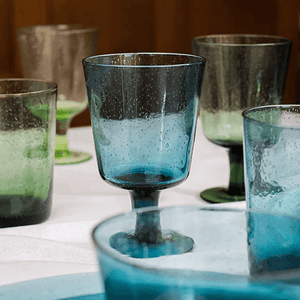 Mineral Blue Handmade Wine Glass - Barnbury