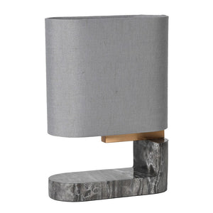 Grey Marble Ebury Lamp with Shade - Barnbury