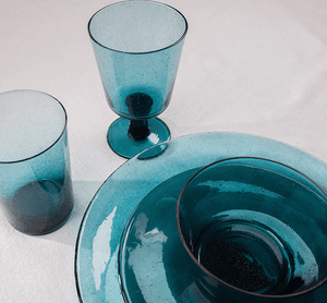 Mineral Blue Handmade Glass Bowl - Barnbury