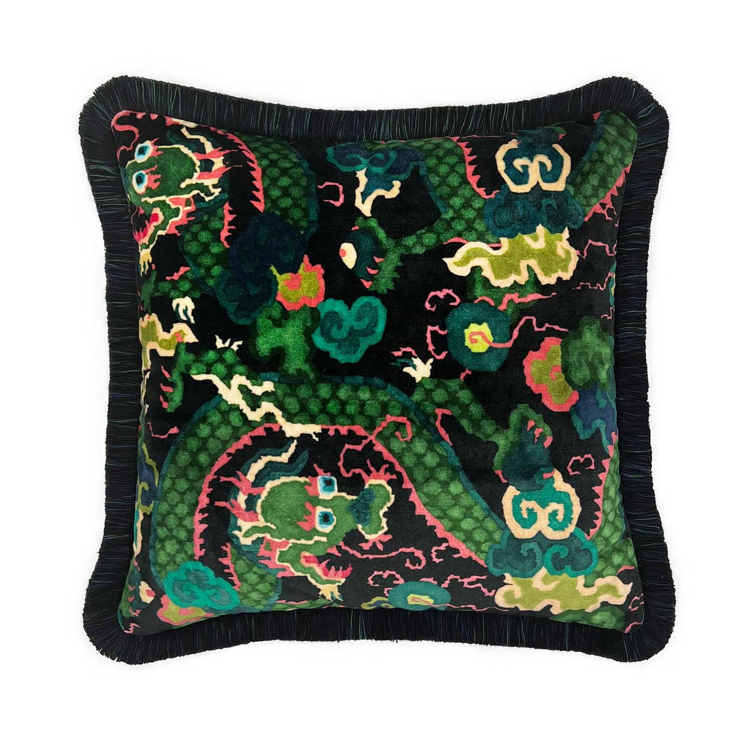 Green Dragon Velvet Cushion - Barnbury