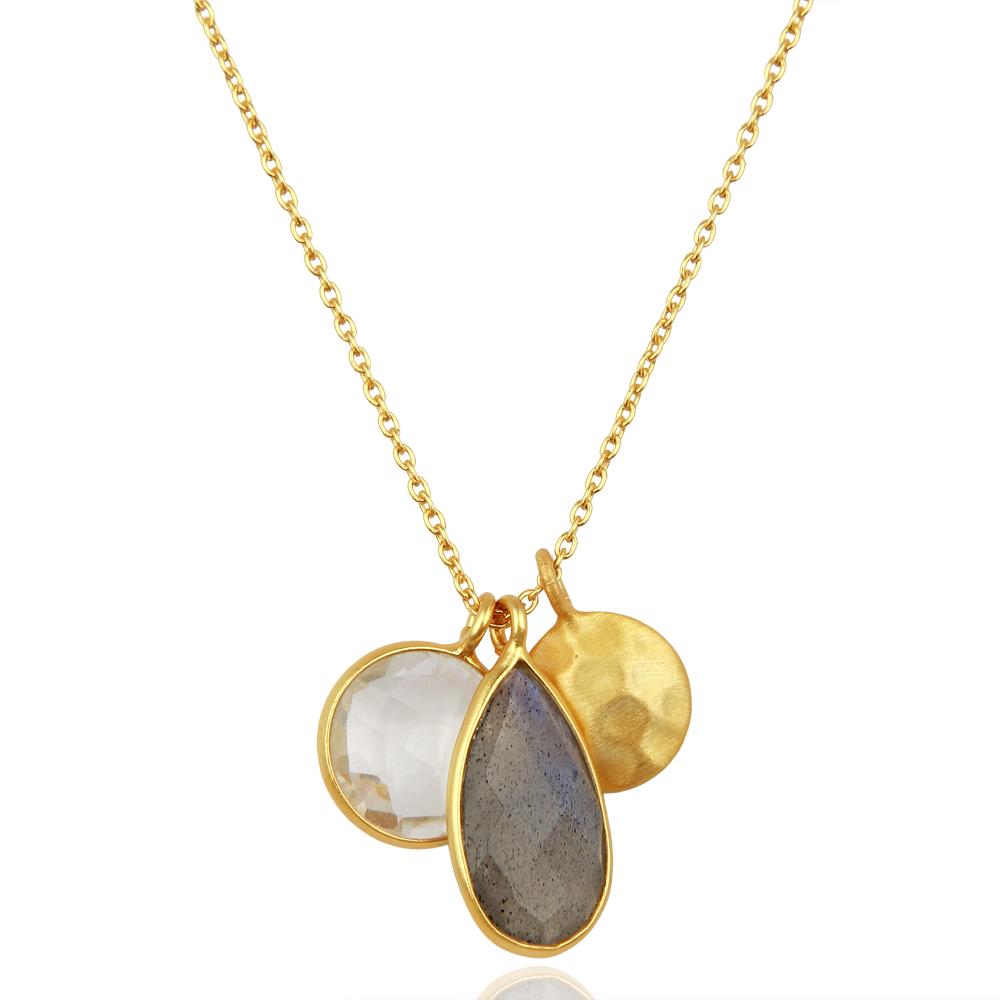 Labradorite and crystal quartz necklace Necklace Barnbury 