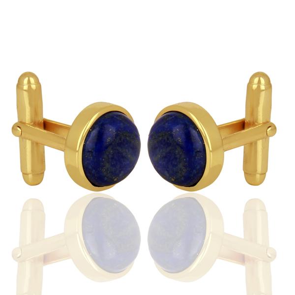 Lapis Gold Plated Sterling Silver Cufflinks - BARNBURY
