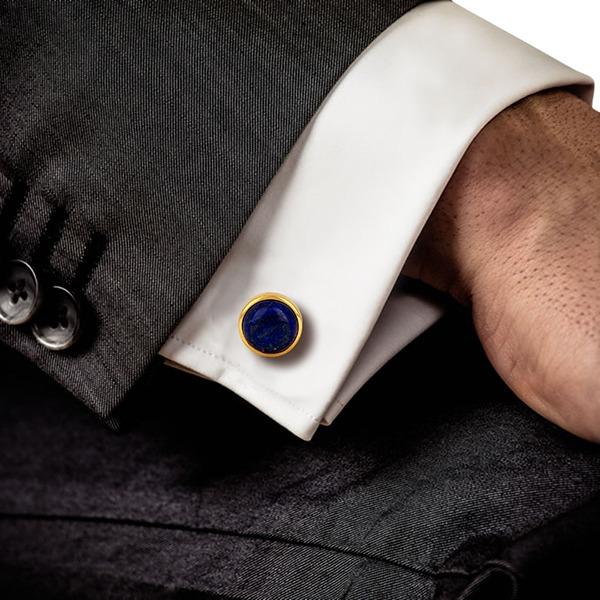 Lapis Gold Plated Sterling Silver Cufflinks Cufflinks Barnbury 