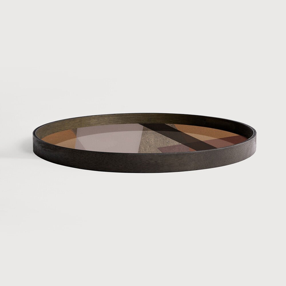 Large Glass Angles Round Tray - BARNBURY