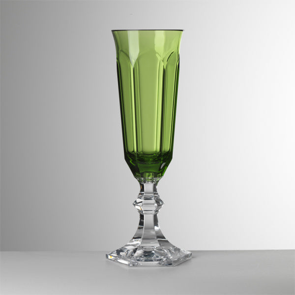 Mario Luca Giusti Dolce Vita Flute - Green Synthetic Crystal Glass Mario Luca Giusti 