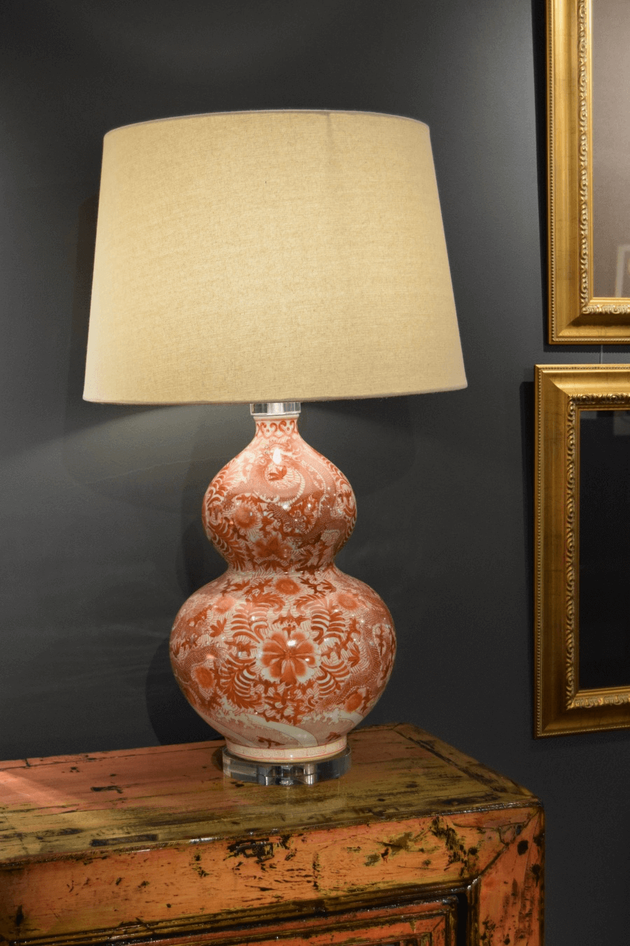 Osaka Table Lamp and Linen Shade - BARNBURY