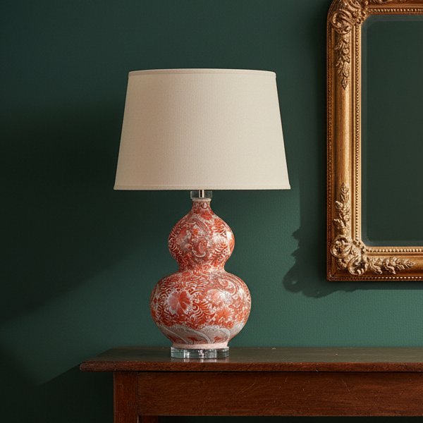 Osaka Table Lamp and Linen Shade - BARNBURY