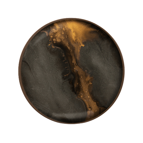 Round Bronze Organic Valet Tray Decorative Trays Ethnicraft 