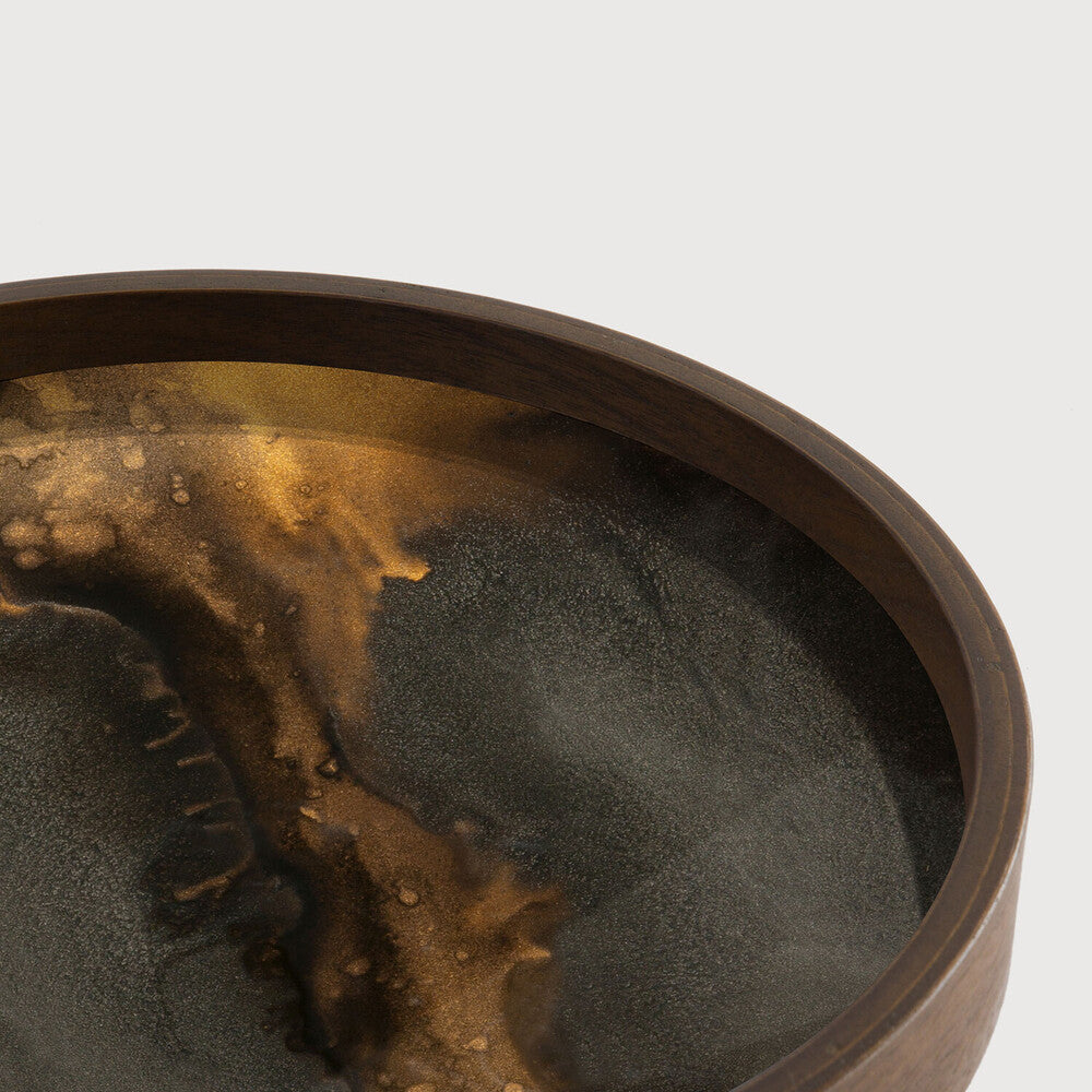 Round Bronze Organic Valet Tray Decorative Trays Ethnicraft 