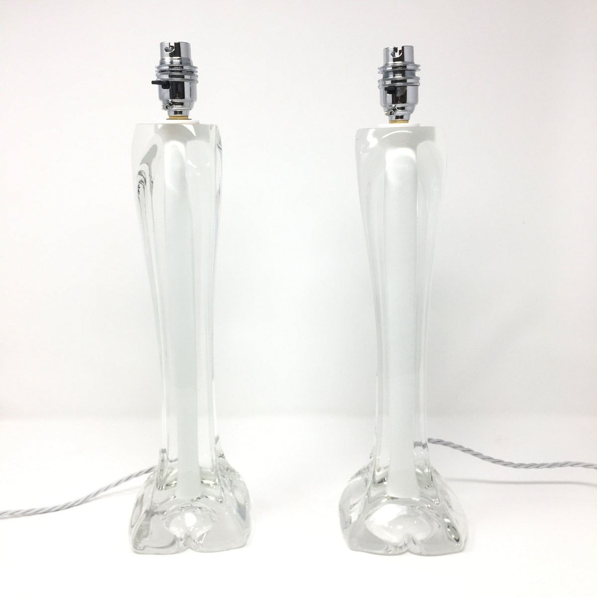 Two 1950's Paul Kedelv for Flygsfors Glass Lamps - BARNBURY
