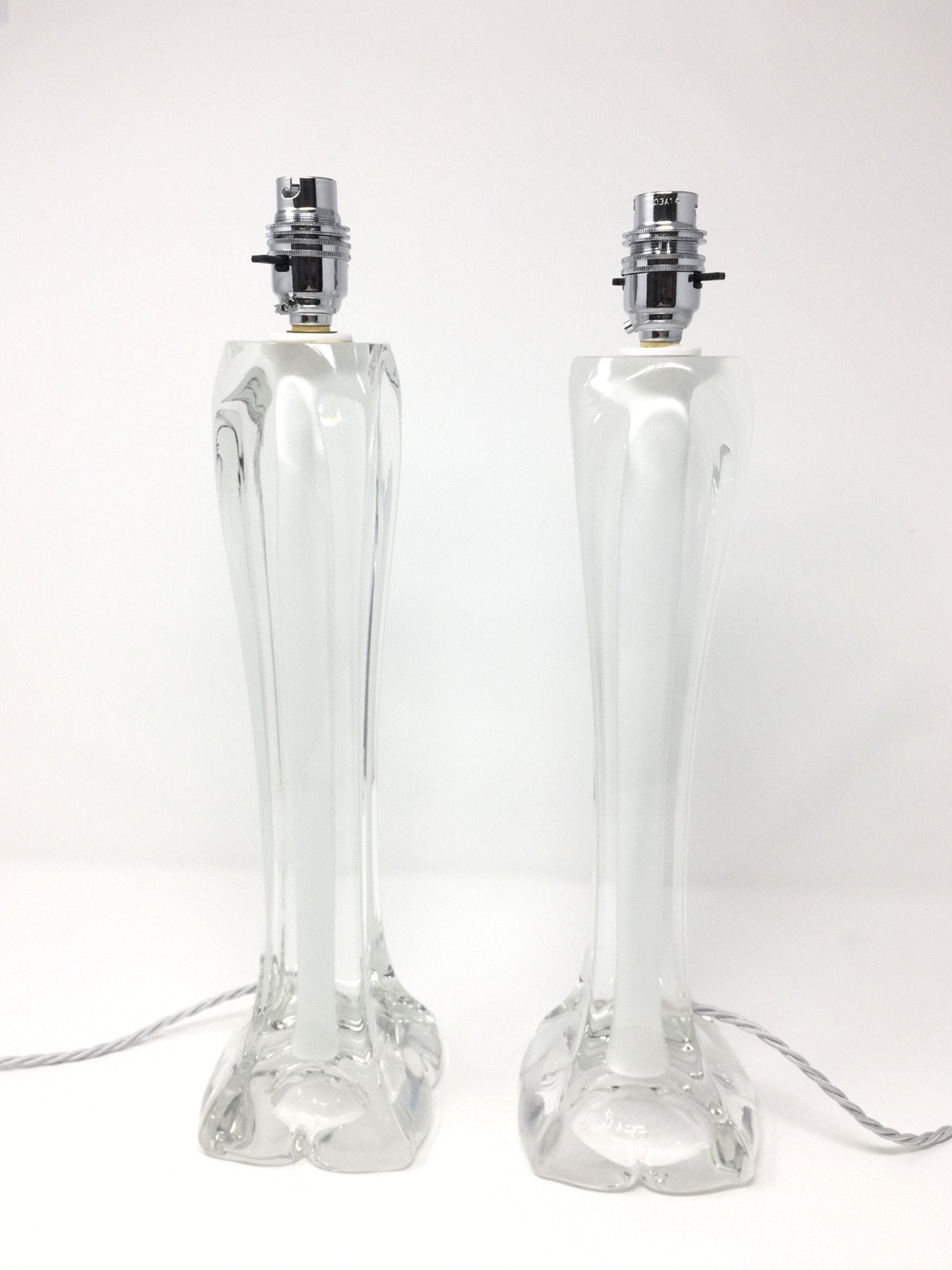 Two 1950's Paul Kedelv for Flygsfors Glass Lamps - BARNBURY