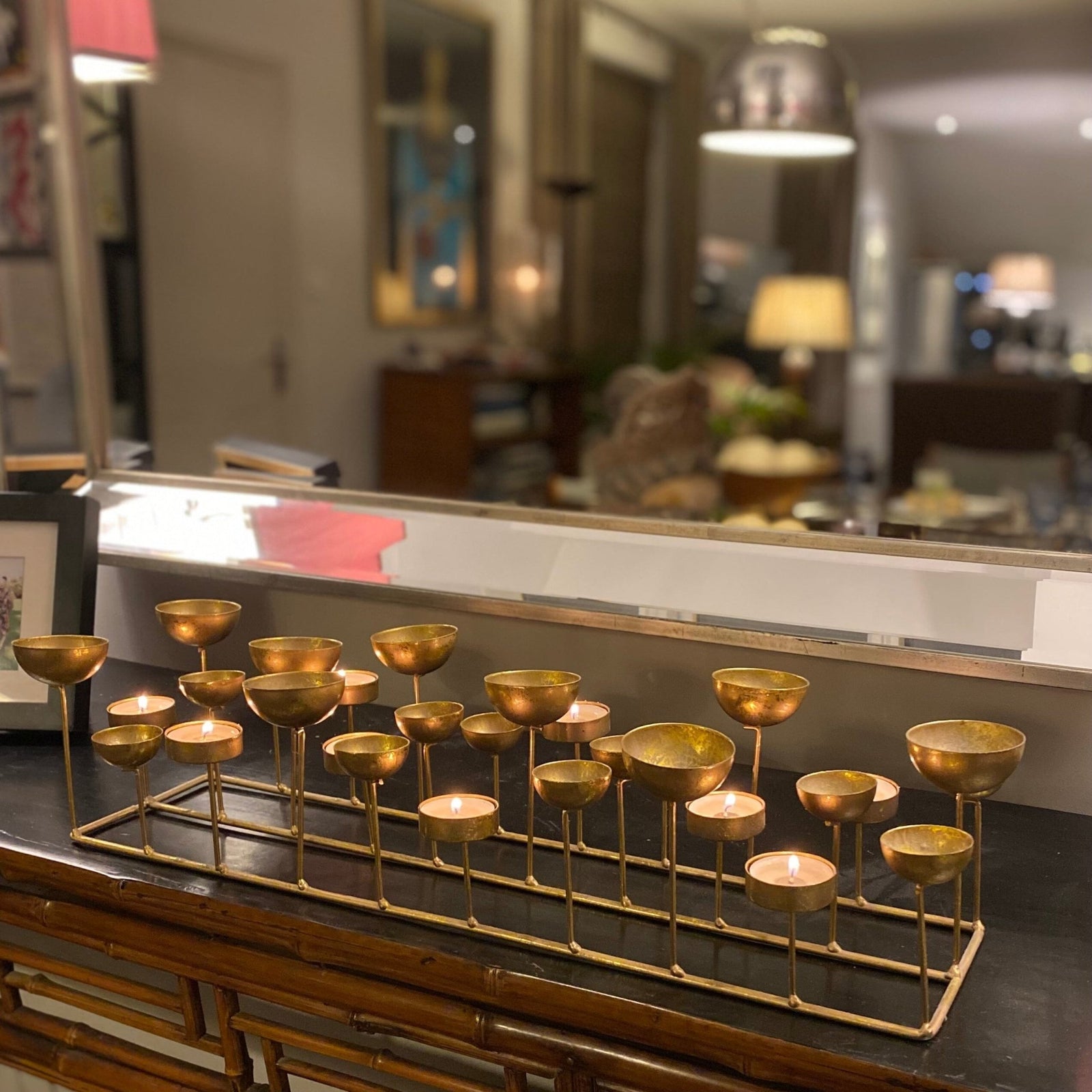 Winchester Aged Gold T - light Holder - BARNBURY